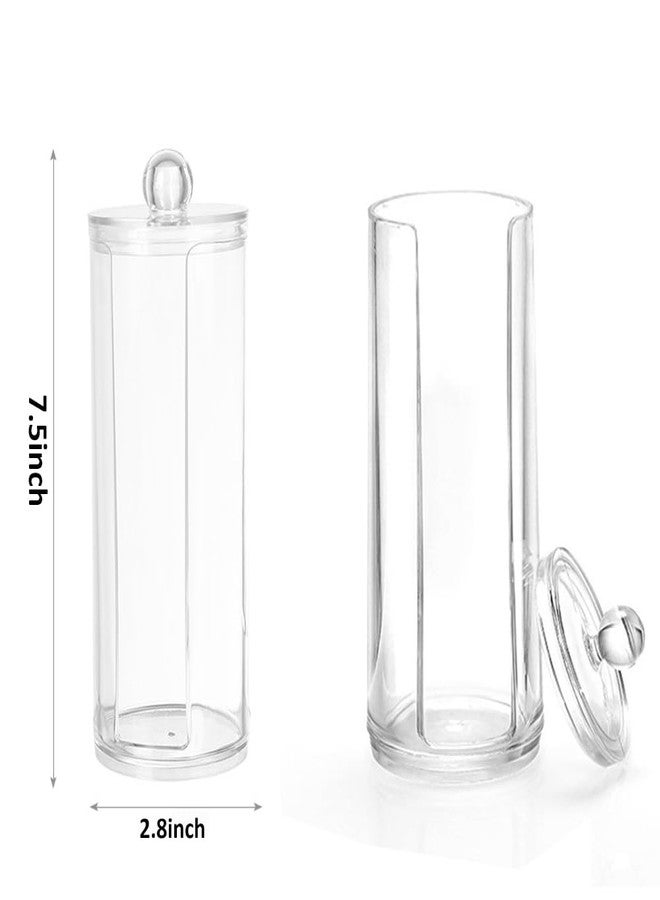 lygchii 2Pcs Clear Acrylic Scrunchie Holder Stand, Hair Ties Holder Organizer with Lid, Cosmetic Cotton Scrunchy Display Organizer for Women Teen Girls - Image 2